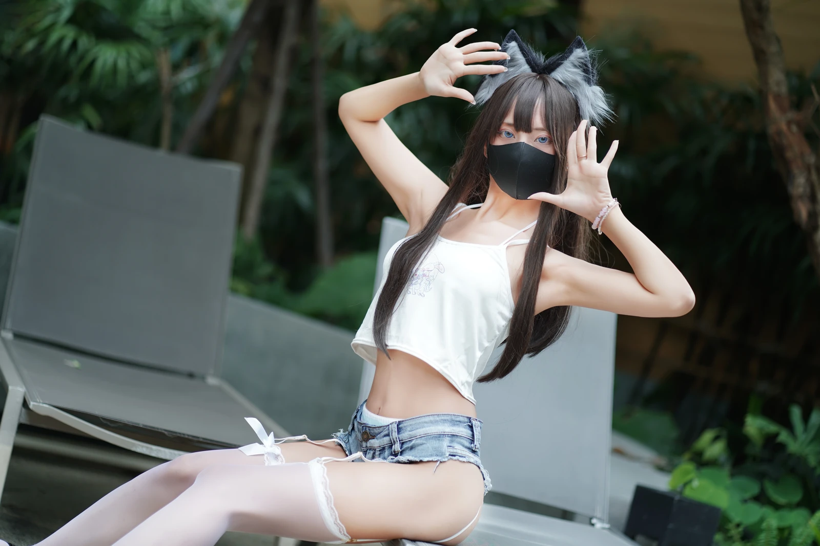 图片[3]-猫猫蓝白比基尼 85P-COS世界